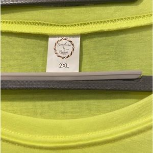 Women’ Sunshine and Rodeos Leopard and Neon yellow shirt.